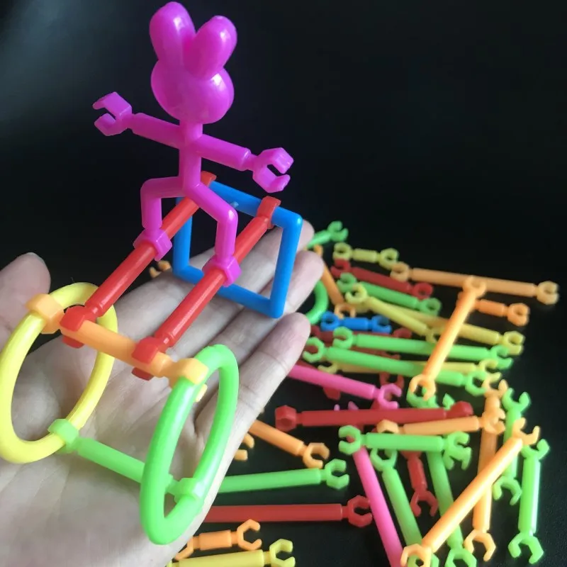 100 шт./упак.; творческая детская геометрический паззл DIY строительные блоки забавные игрушки вечерние свадебные сувениры для Цвет Пластик "сделай сам" для творчества