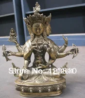 

6 arms 3 beads Buddhism Buddha bronze statue