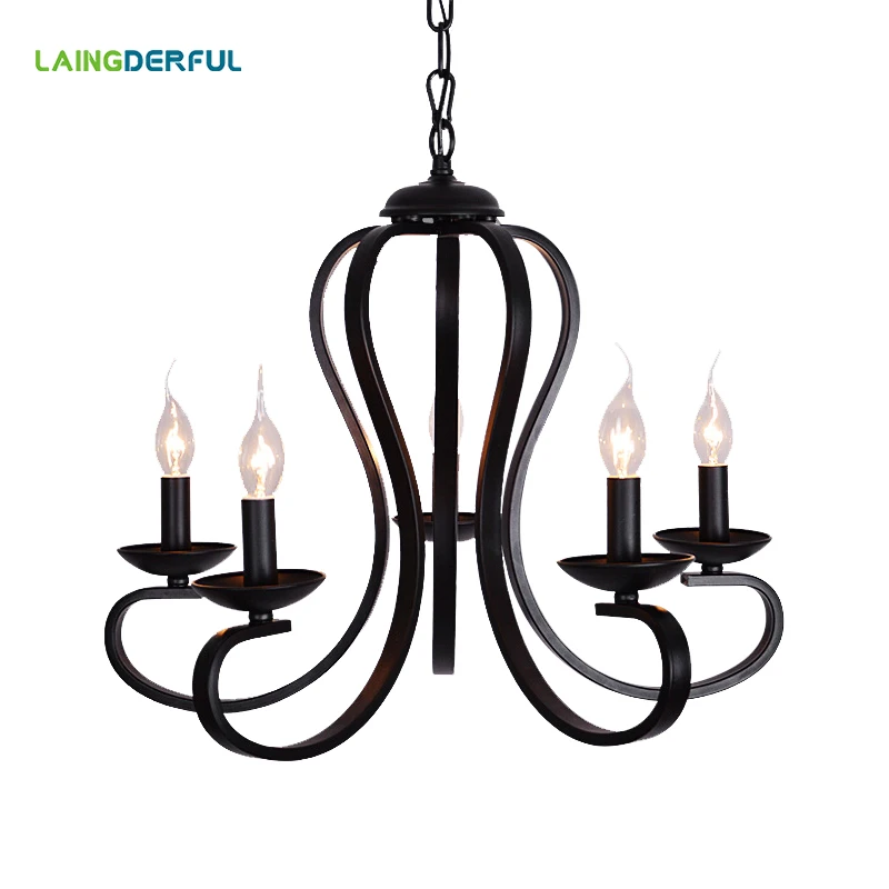 

Vintage Pendant Lights E14 Candle Lamp Hanging Lamp Metal Retro Light Fixtures for Living Room Bedroom Restaurant Study