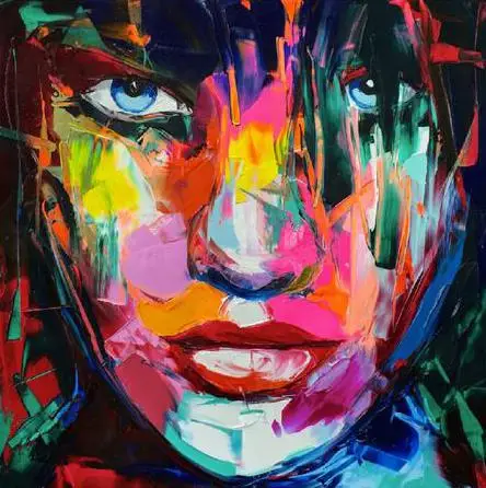 Франсуаза Nielly нож абстрактный рисунок на холсте портрет лица масло фигура, изображенная красками стены искусства картины украшения для дома - Цвет: Light Grey