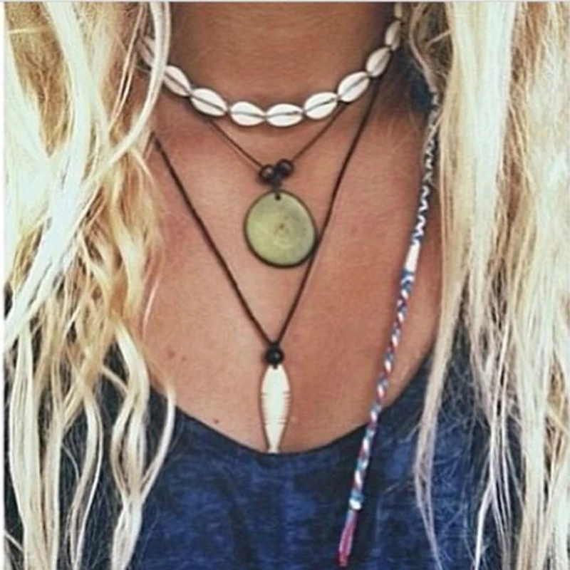 

2019 Fashion Summer Jewelry Bohemian Beach Natural Shell Handmade Hawaii Wakiki Boho Choker Necklace For Women