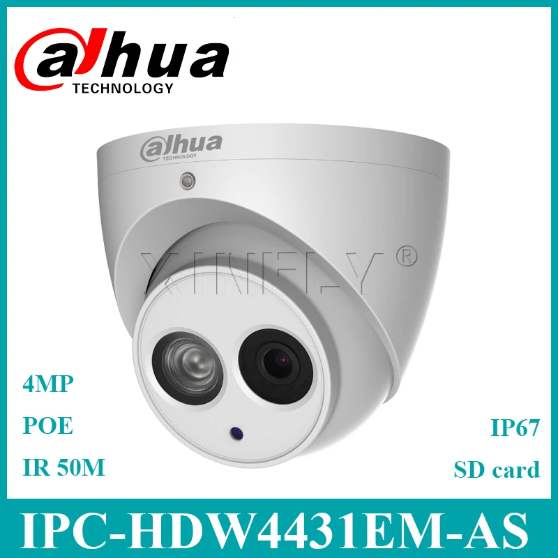 Dahua Original IPC HDW4431EM AS 4MP IR Eyeball Network Camera SD Card