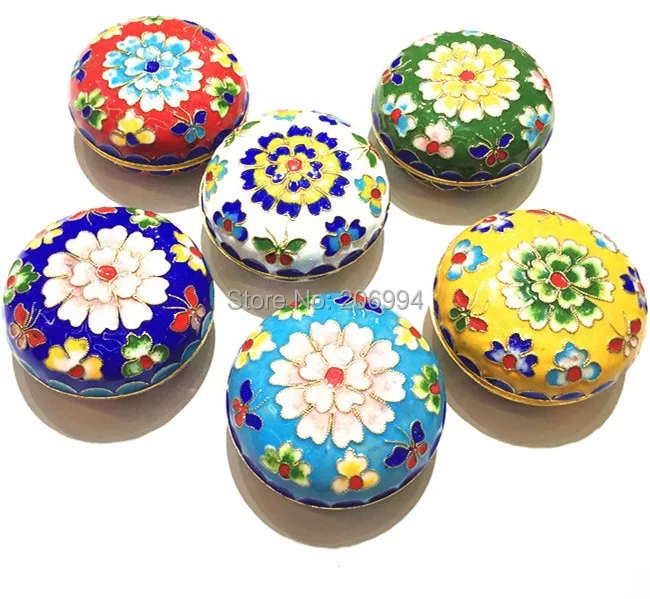 

Beijing cloisonne characteristics crafts authentic wire inlay enamel powder compact gifts souvenirs cloisonne jewelry box