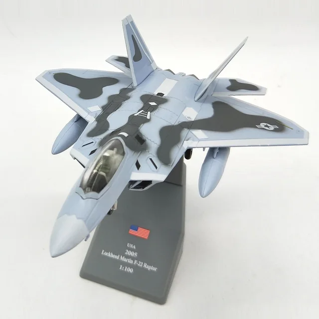 Amer Lockheed Martin F-22 Raptor Fighter 1/100, modelo de aleación terminado, juguete para coleccionar Amer Lockheed Martin F-22 Raptor Fighter 1/100, modelo de aleación terminado, juguete para coleccionar