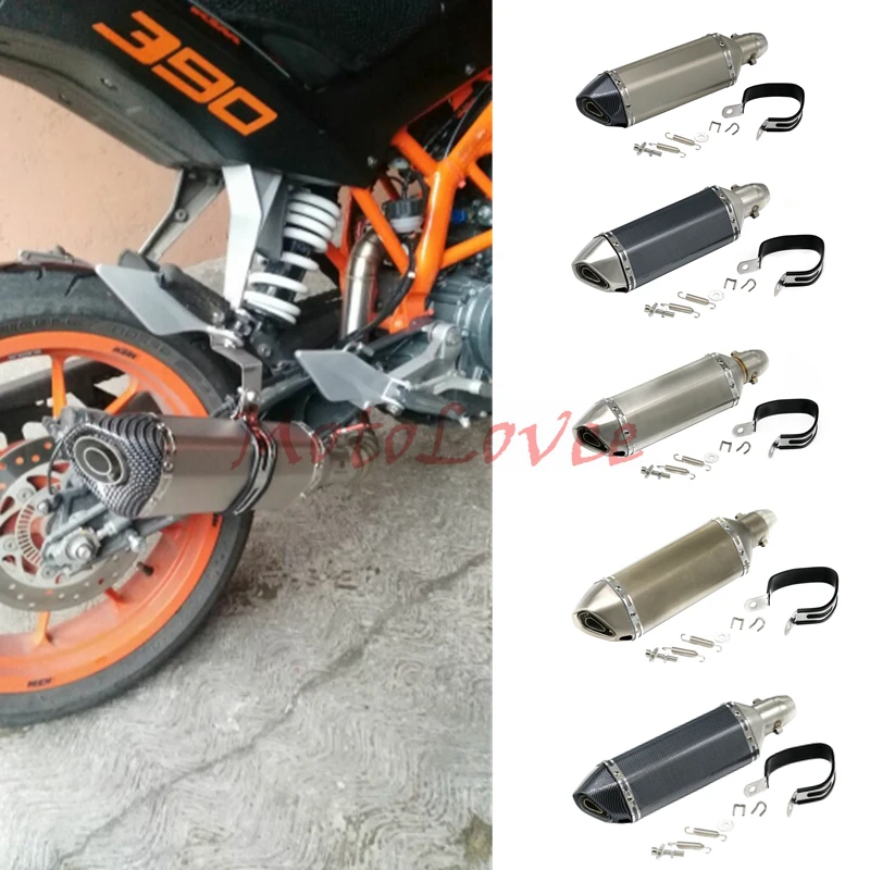 Универсальный мотоциклетный выхлопной глушитель MotoLovee для FZ6 CBR250 CB600 MT07 ATV