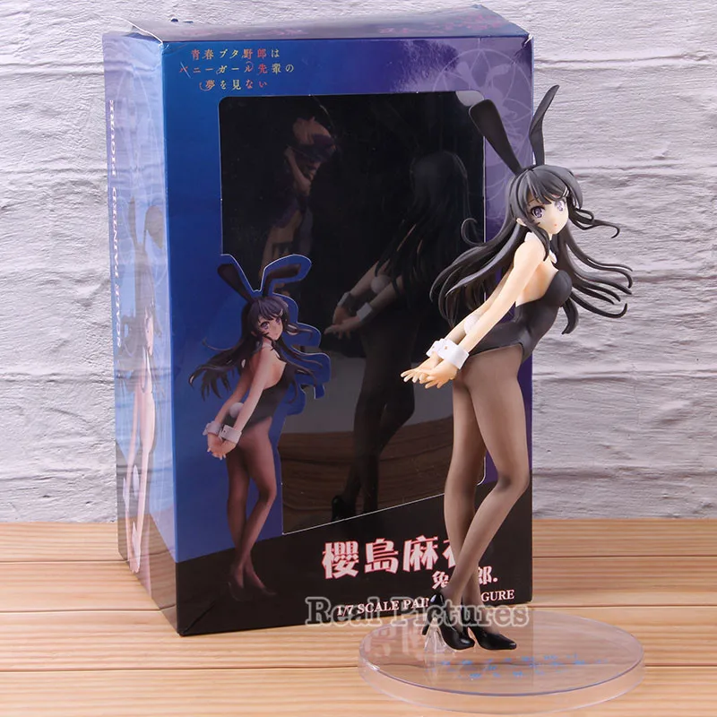 Rascal Not Dream of Bunny Girl Senpai Sakurajima Mai 1/7 Масштаб ПВХ Sakurajima Mai фигурка Коллекционная модель игрушка в подарок - Цвет: with retail box