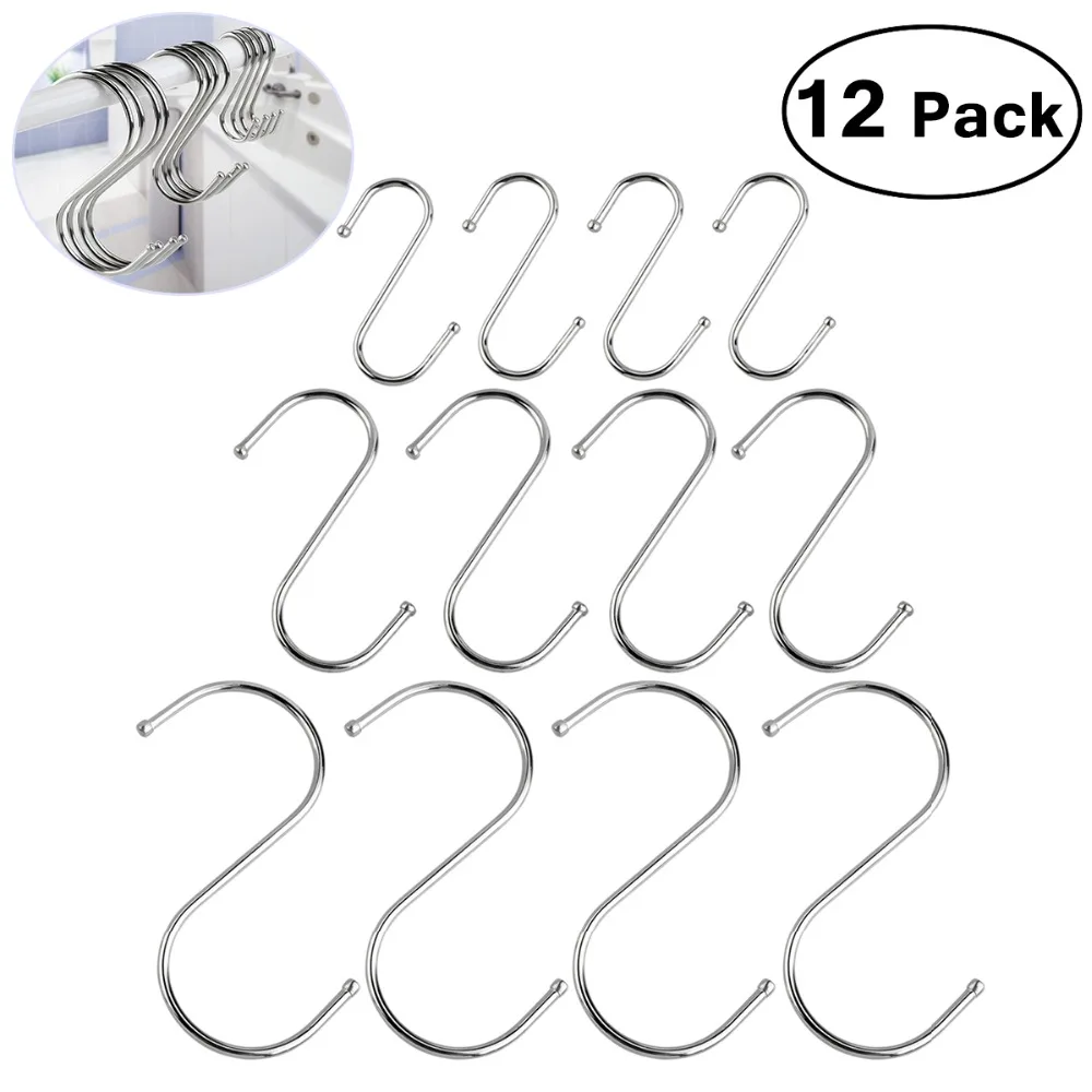 OUNONA 12pcs S Shaped Kitchen Hanging Storage Holder Hooks Scarf