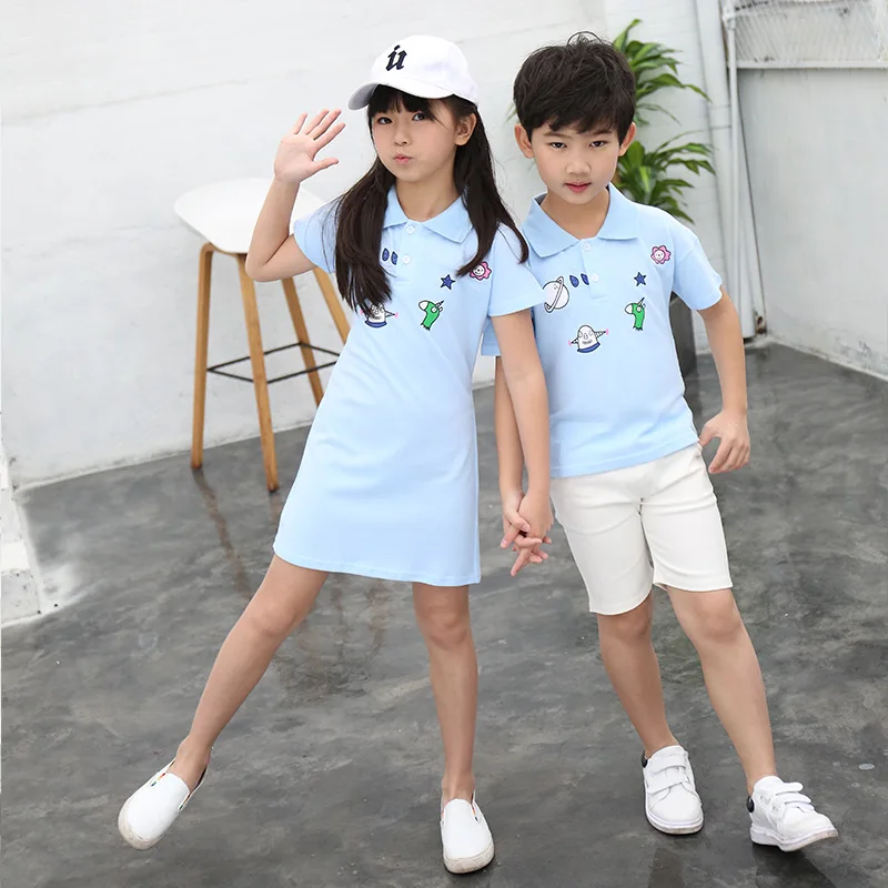 Семейные комплекты летние для маленьких девочек платье-рубашка из хлопка с короткими рукавами Однотонная рубашка поло папы и сына спортивный костюм семейная одежда