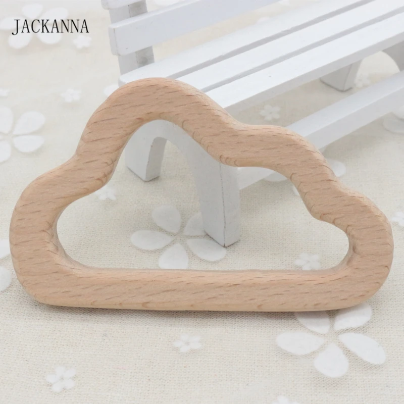 Natural Wood Teether Cloud Shaped Wood Baby Teethers Safe Kids Teething