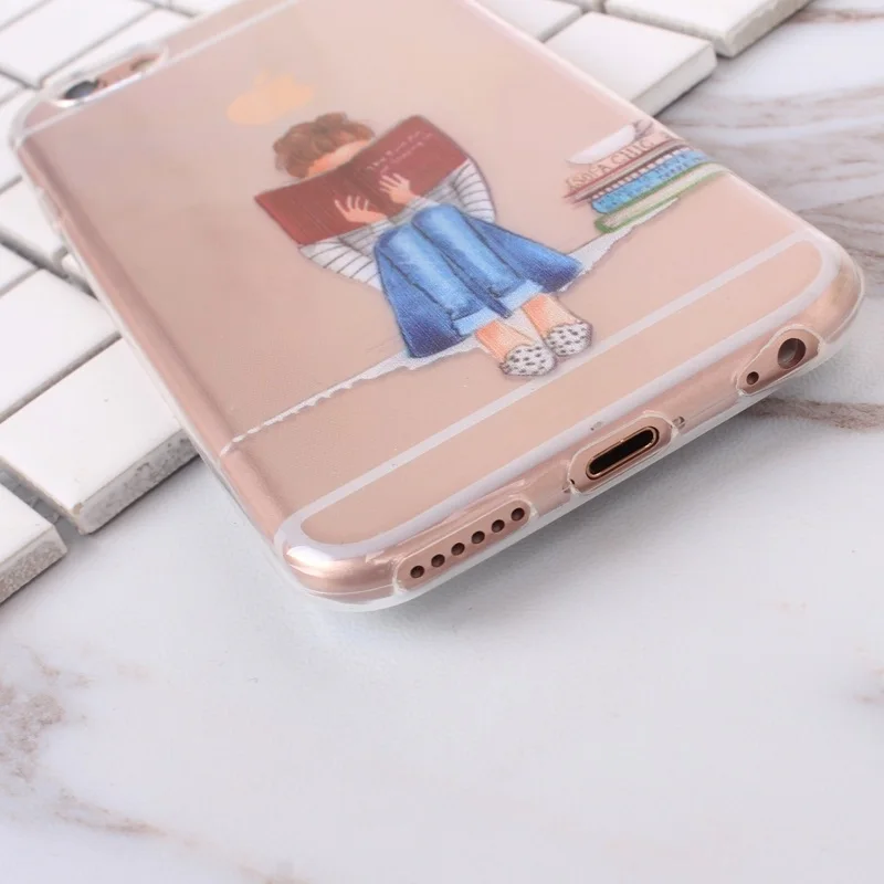 Case for iphone 5s 5 se 6 6s 7 7 plus beautiful girl Phone Cases Funda Cover Coque Clear TPU 12