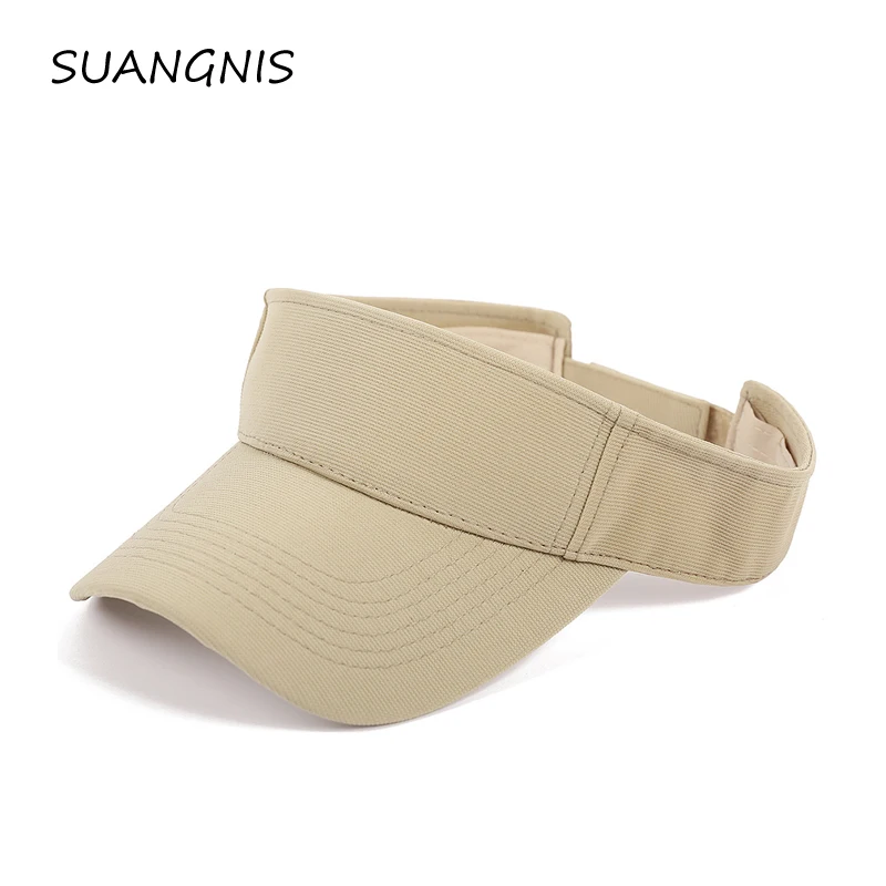 

2019 New Style Sports Sun Cap Men Women Adjustable Polyester Visor UV Protection Top Empty Tennis Golf Running Sunscreen Hat