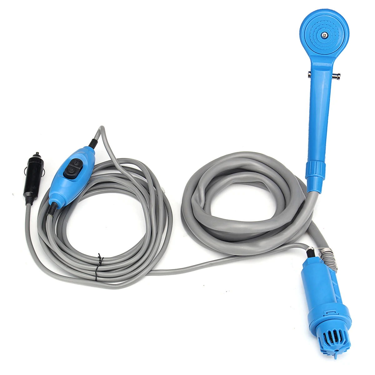 

12V Electric Portable Shower Head Outdoor Camping Water Pump Car Caravan Washer Hiking Travel Shower Pump Pipe Kit