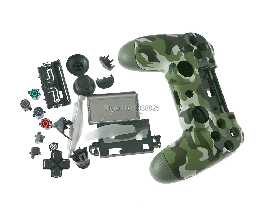 Jds-040 Camouflage Army Green Matte Anteriore + Posteriore Dura Di Superiore Custodia Borsette Cassa Con Full Set Pulsante Per Ps4 Pro 4.0 Controller