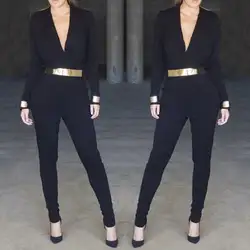 Новый женский сексуальный наряд Облегающий комбинезон и брюки комбинезона Playsuit Клубная одежда