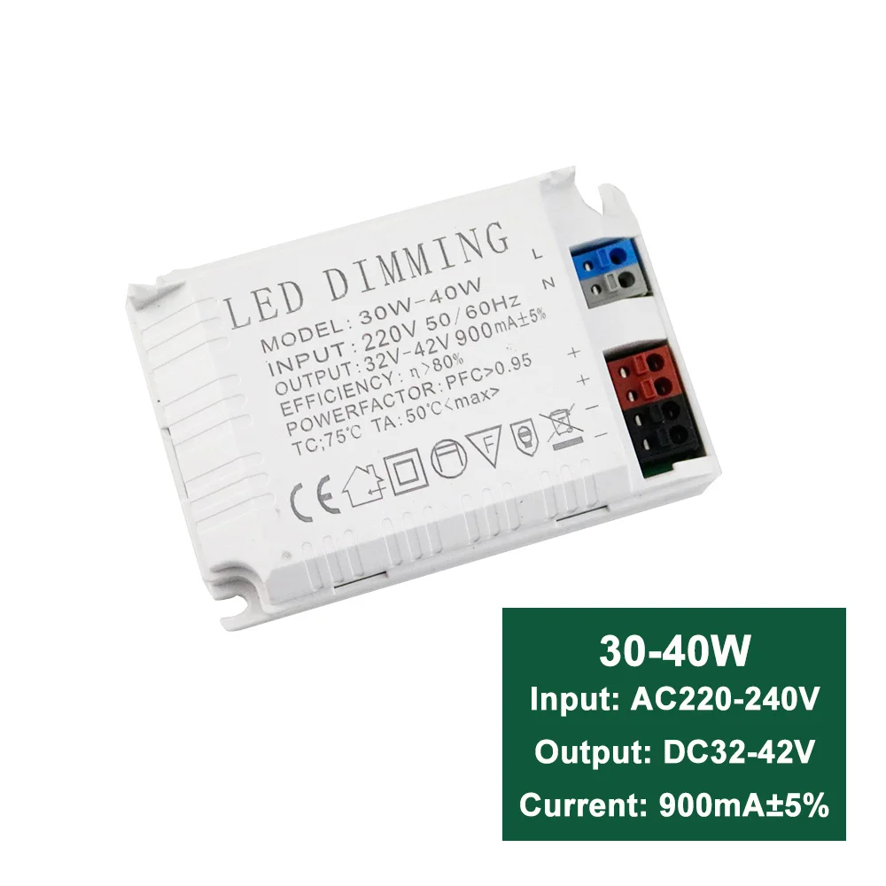 Светодиодный Диммируемый Источник питания переменного тока 110 В 220 В в постоянный ток 12 в 24 В трансформатор освещения 300 мА адаптер для Светодиодный AC85-265V DC3-85V JQ - Цвет: 30W to 40W(220-240V)