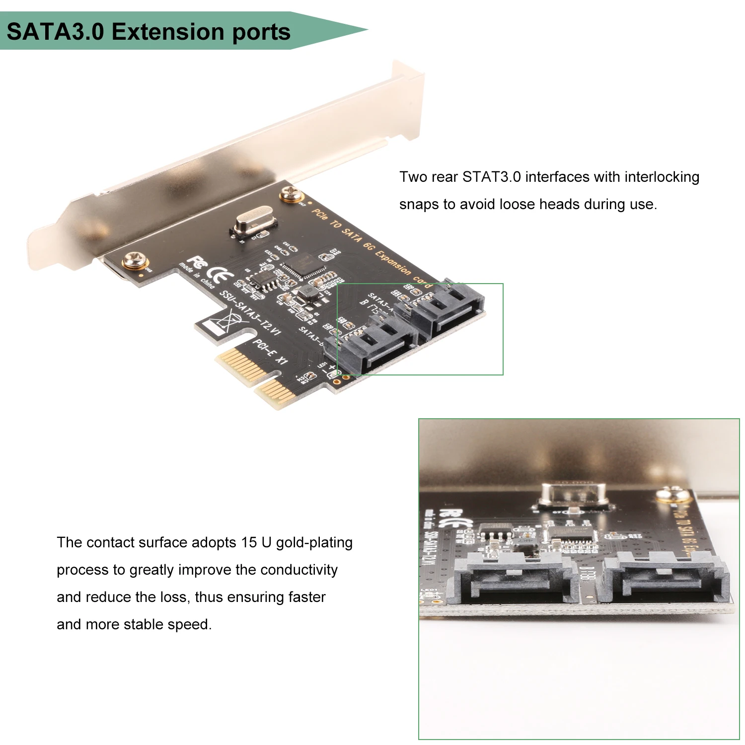 Ubit Pcie карта SATA до 6 Гбит/с PCI-E для двойной SATA контроллер карты с полным и низкий кронштейн