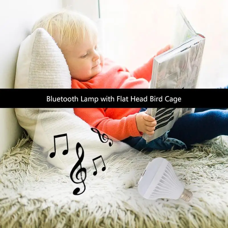 Светодиодный лампы E27 Smart Bluetooth музыка 12 Вт для слушания музыки с регулируемой яркостью Беспроводной светодиодный светильник с 24 кнопок пульта дистанционного управления, Управление прожектор для вечеринок