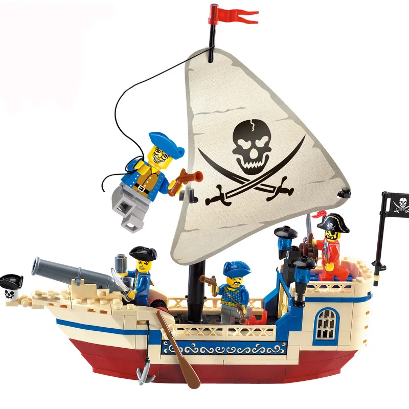 188Pcs/Lot Pirates Ship Series Pearl Building Blocks Sets Educational