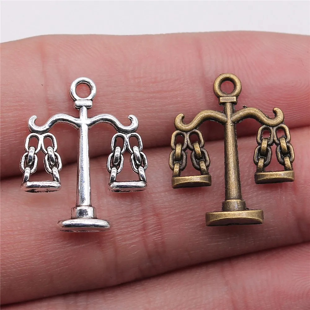 WYSIWYG 10pcs 22x17mm Balance Scales Libra Scales Of Justice Charm