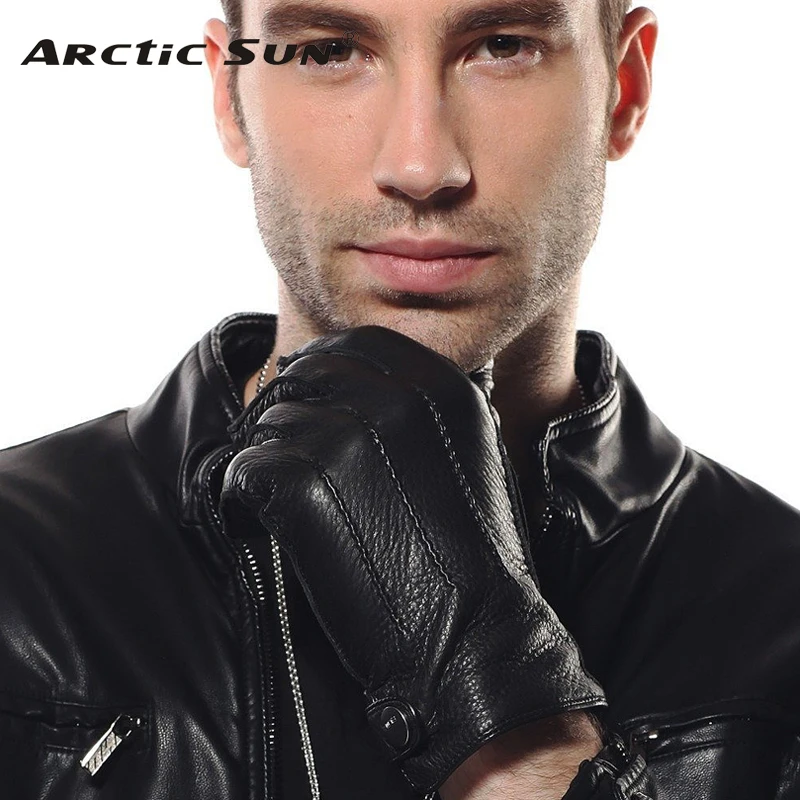 2019 New Rushed Men Genuine Leather Gloves Luxury Deerskin Glove High Quality Wrist Driving Winter Cashmere Lining EM012WR 2019 New Rushed Men Genuine Leather Gloves Luxury Deerskin Glove High Quality Wrist Driving Winter Cashmere Lining EM012WR