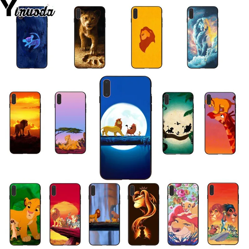

Yinuoda The Lion King Black TPU Soft Rubber Phone Case Cover for Apple iPhone 8 7 6 6S Plus X XS MAX 5 5S SE XR Cover