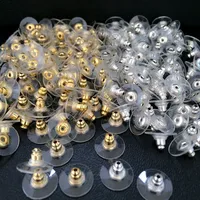 FREE SHIPPING Wholesale Silver/Gold/Black/Platium Ear Post Nuts W/Pad Earnuts Earring Backs Stoppers Findings