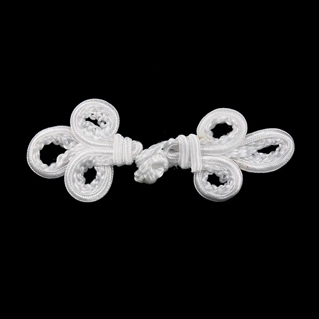 

10set Fabric Braided White Button Sew On Chinese Frog Closure Fastener Knot Button Garment Hooks for Chair Clothes NK322