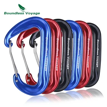 Boundless Voyage 12KN Climbing Carabiners Heavy Duty D-type Clips Aluminum Alloy Hook for Hammocks Camping BVC02