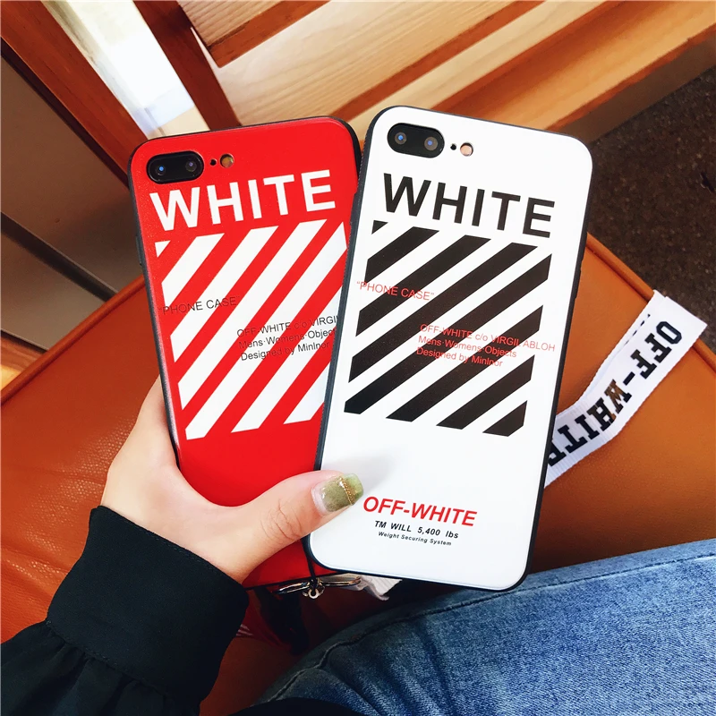 Person - Off Twill Lanyard Soft Black Tpu Phone Case for IPhone X XR XS Max 8 7 6 6S Plus White Back Cover Offwhite