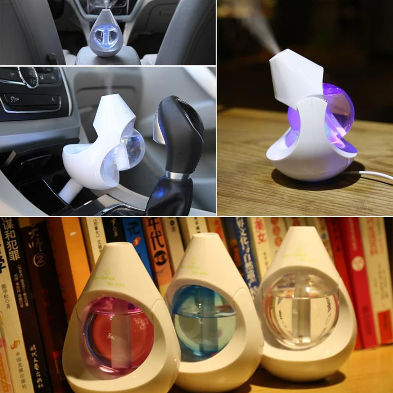 

Mini Droplet Humidifier Oil Diffuser Huile Essentiel Aromatherapy Ultrasonic LED Aroma Essential Humidifier For Home Office Car
