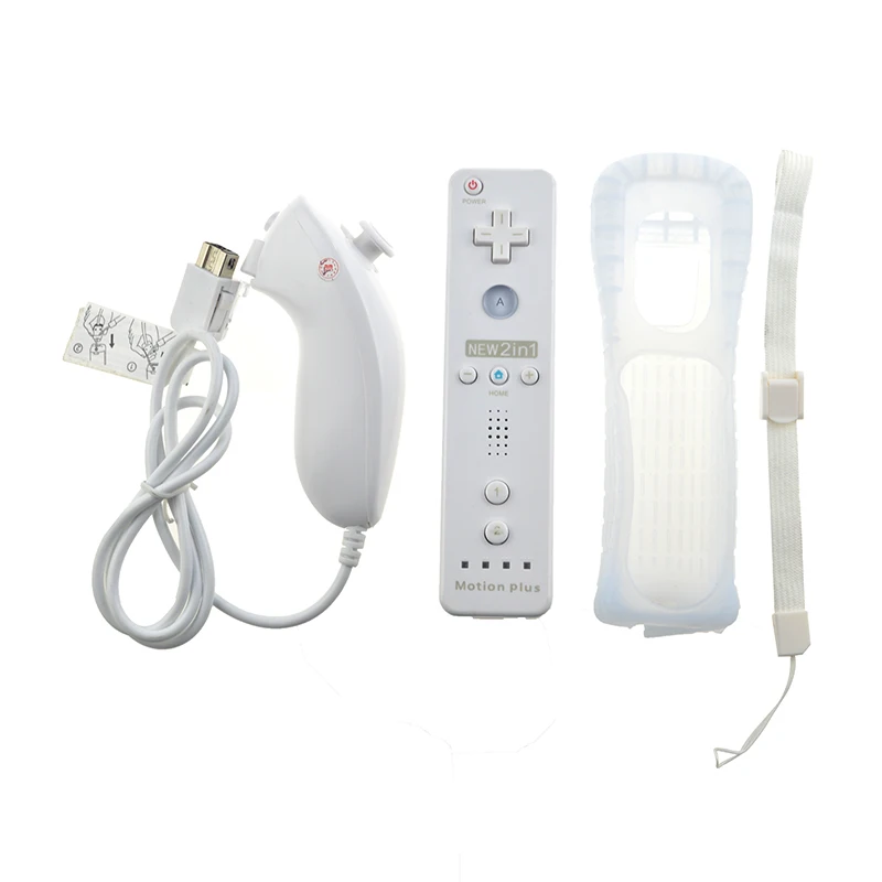 For Wii Built in Motion Plus Remote Controller with Protective Silicone