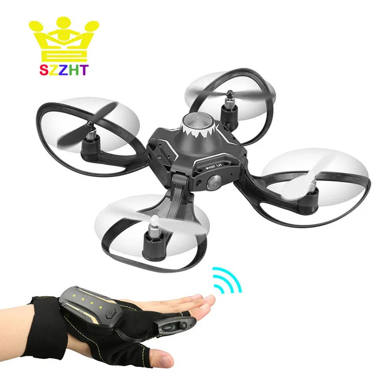 Koop Mini Opvouwbare Hand Handschoen Sensor Wifi Control RC Helicopter Speelgoed met HD Camera Gebaar Sensing Drones Vliegtuigen FPV Quadrocopters