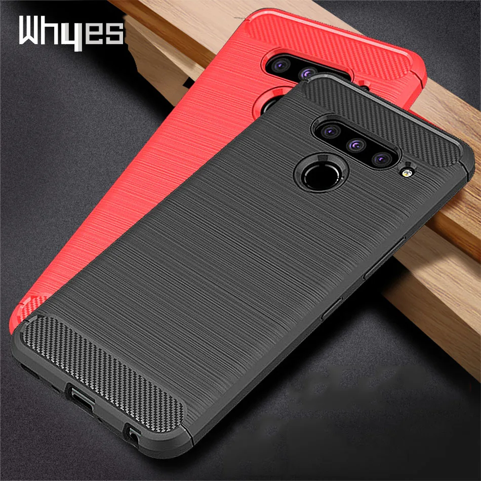 

Silicone Case For LG V30S ThinQ V30 Plus V40 V50 ThinQ K40 ShockProof Fitted Carbon Fiber TPU Cover For LG V50 ThinQ Case K40