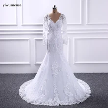 YiWuMenSa Brand Design robe de mariage 2017 Sexy Mermaid Wedding dress Lace Applique Country Western Wedding dresses Bridal Gown