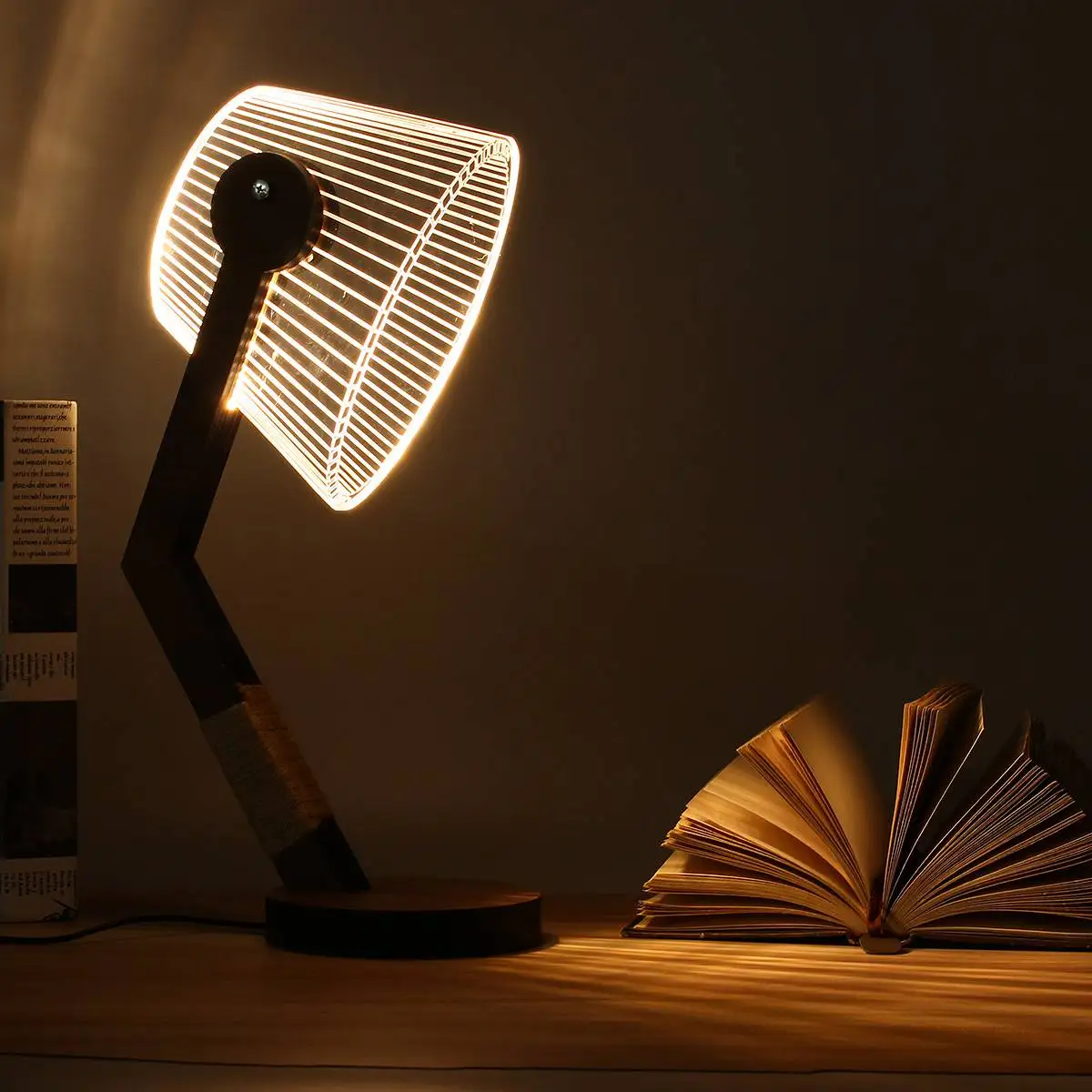 Лучший деревянный USB 3D светодиодный Ночной светильник в виде бабочки совы, теплый светильник, настольные лампы для чтения, домашний декор для спальни, подарок на день рождения - Испускаемый цвет: RGB