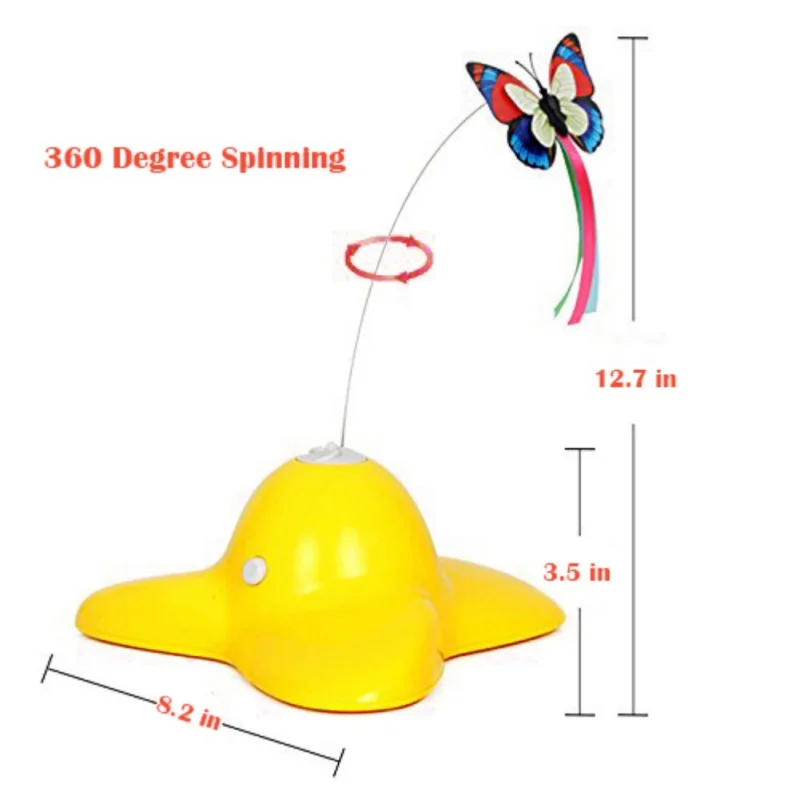 Электрические вращающиеся бабочки для питомцев, кошек, электрические игрушки, интерактивный тизер, игрушки для кошек, вращающиеся дизайнерские забавные перьевые игрушки для домашних кошек