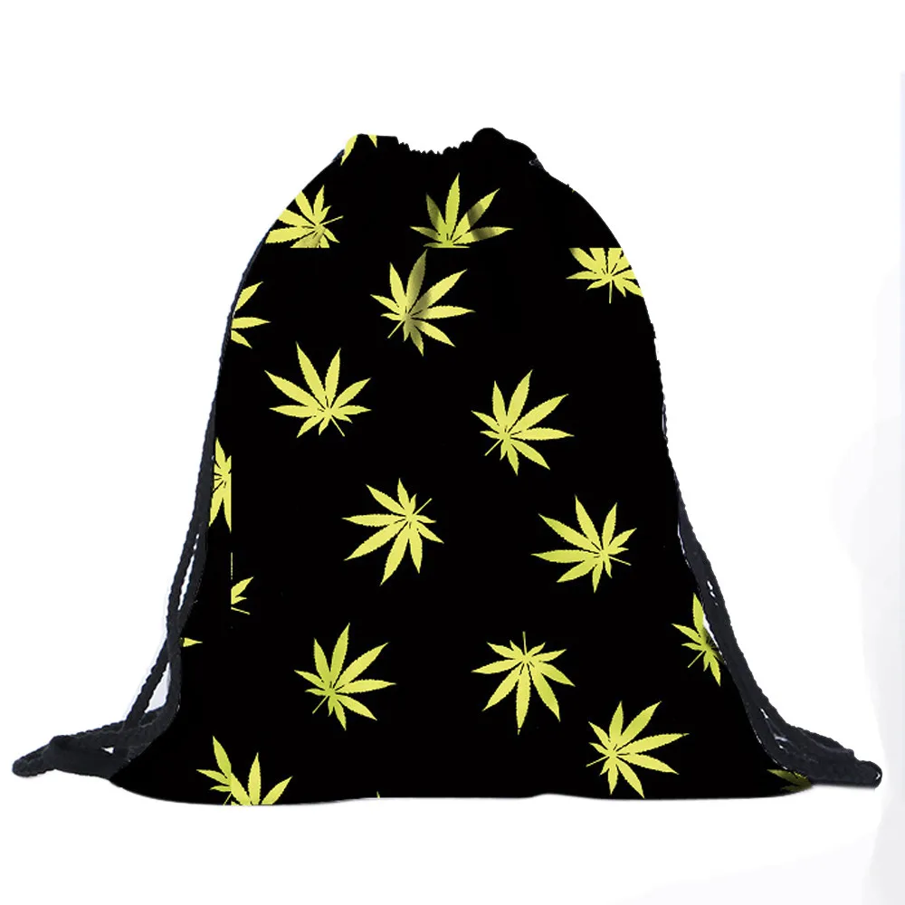 

2017 Fashion Unisex 3D Printing Leaf backpacks women Shopping Bag Drawstring Beam Port Backpack Travel Bag wholesale #7551113