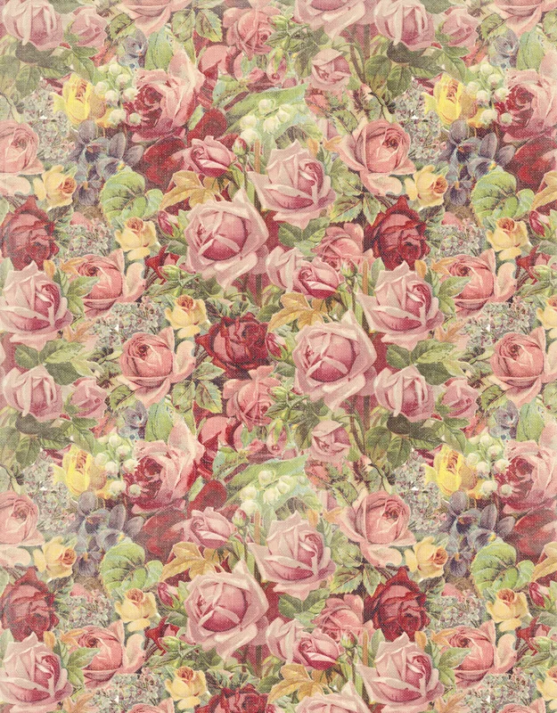 5x7FT Vintage Light Pink Victorian Flowers Wall Custom Photo Studio