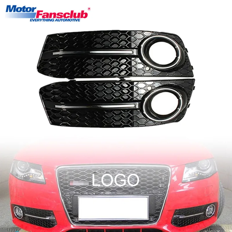 

1Pair Car Racing Grille For Audi A4 B8 A4L 2008-2012 RS4 Style Left Right Fog Light Grill Front Bumper Modify Mesh Honeycomb