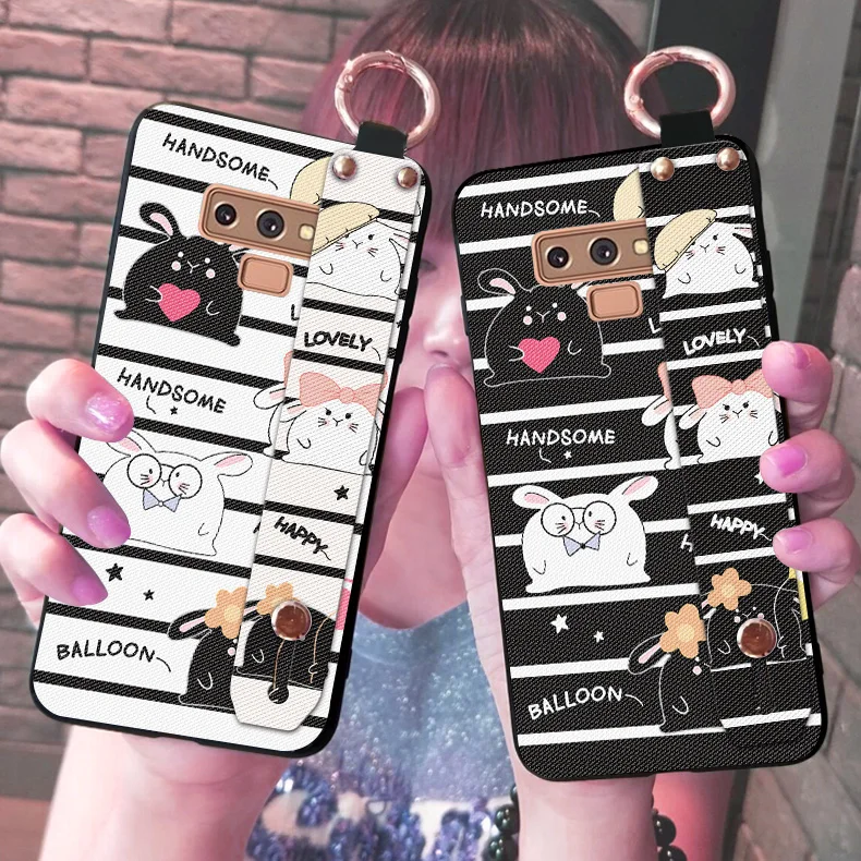 

Silicone Stripe Cute Cover For Samsung Galaxy Note 3 Neo 4 5 J5 J7 Prime Wristband Animal Rabbit Cases For Galaxy Mega 2 6.3