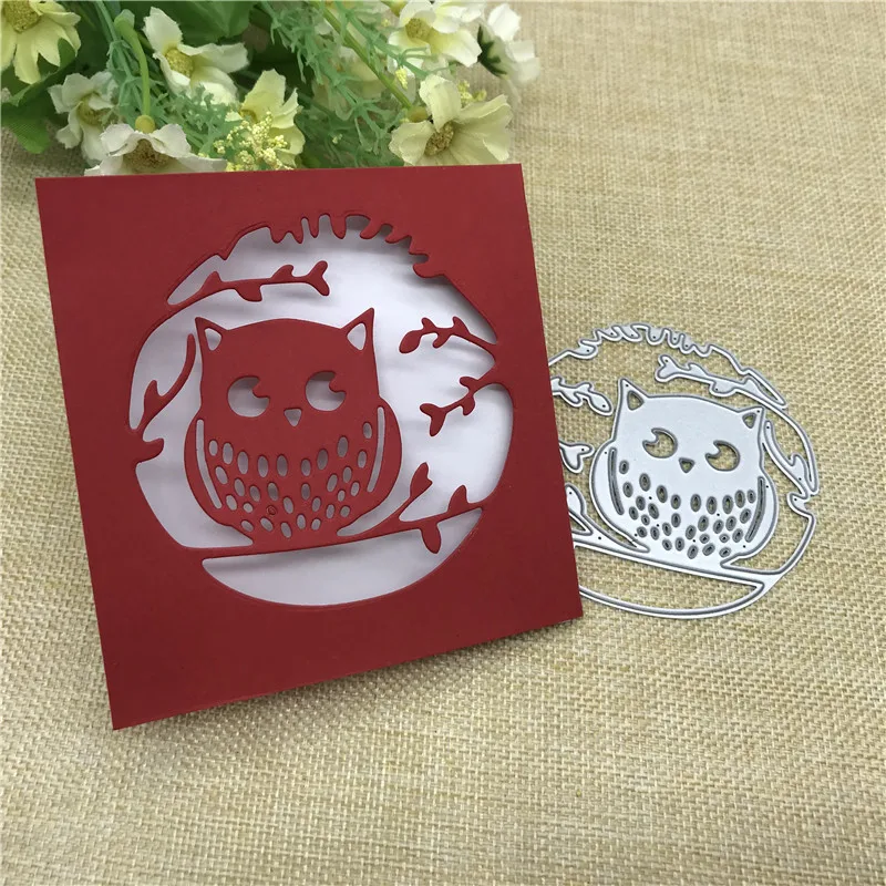 

Branch owl lace Metal Cutting Dies Stencils For DIY Scrapbooking Decorative Embossing Handcraft Die Cutting Template