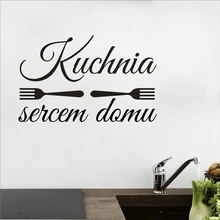 Dekoracja kuchni kuchnia sercem domu naklejka winylowa, polónia decalques de parede cozinha é o coração da casa adesivos de vinil