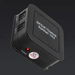 SPDIF Оптическое волокно 1x3 SPDIF разделитель TOSLINK 1 в 3 выхода 3 порта аудио оптический сплиттер аудио сплиттер адаптер с вилкой питания