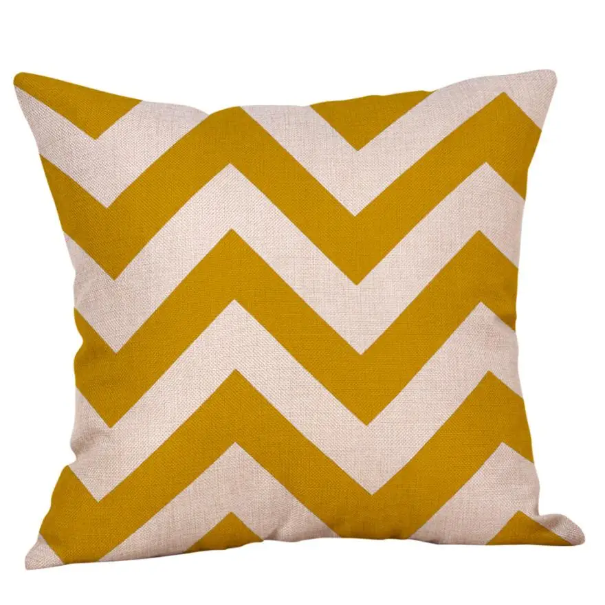 Горчичный чехол для подушки Желтый геометрический осенний хлопковый льняной чехол для подушки декоративный чехол для подушки 45*45 желтый#40 - Цвет: E