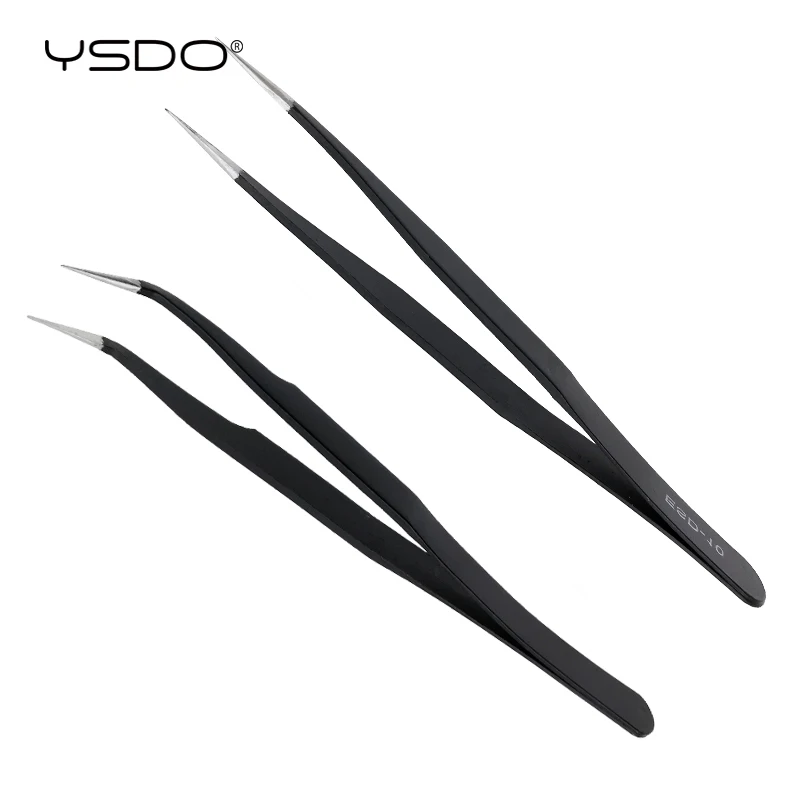 Eyelash Tweezers Stainless Steel Anti-static Eyelash Extension for Professional Tweezers Tools Makeup Lashes Tools 1 pcs precision tweezers
