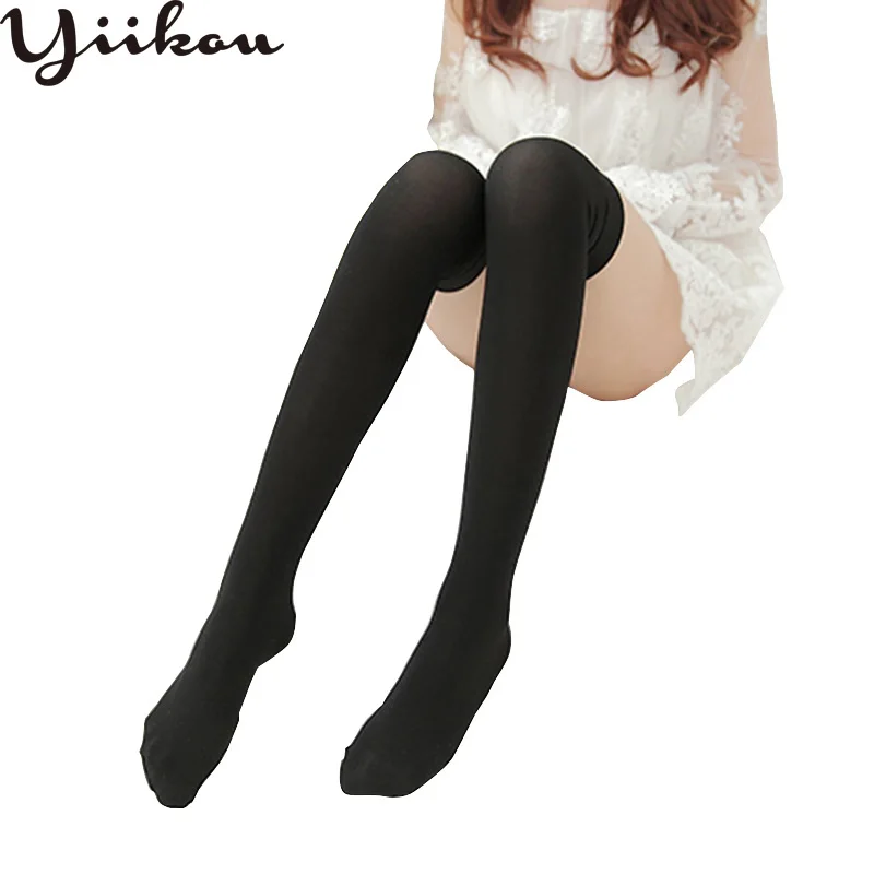 

2019 Female autumn new velvet over the knee stockings Women's fashion thin long stockings girls college wind stockings