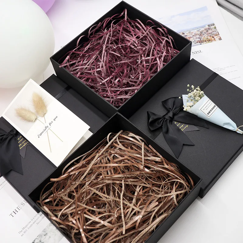 

Lafite Raffia Wrapping For Gift Box Wrap Wrinkled Filler Shredded Scraps Craft Paper Packing Material Birthday Party Decoration
