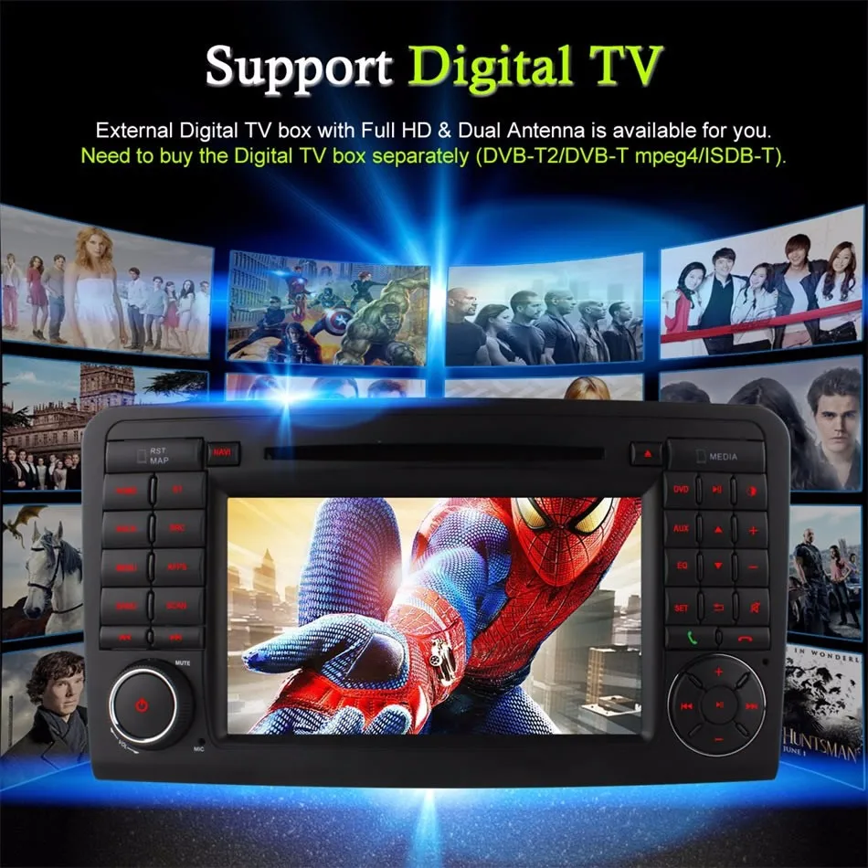 Top 1024*600 8 Octa Core 2GB RAM Android 6.0 Car DVD Player For Mercedes Benz ML GL Class W164 X164 Radio GPS Navigation 4G SIM LTE 23
