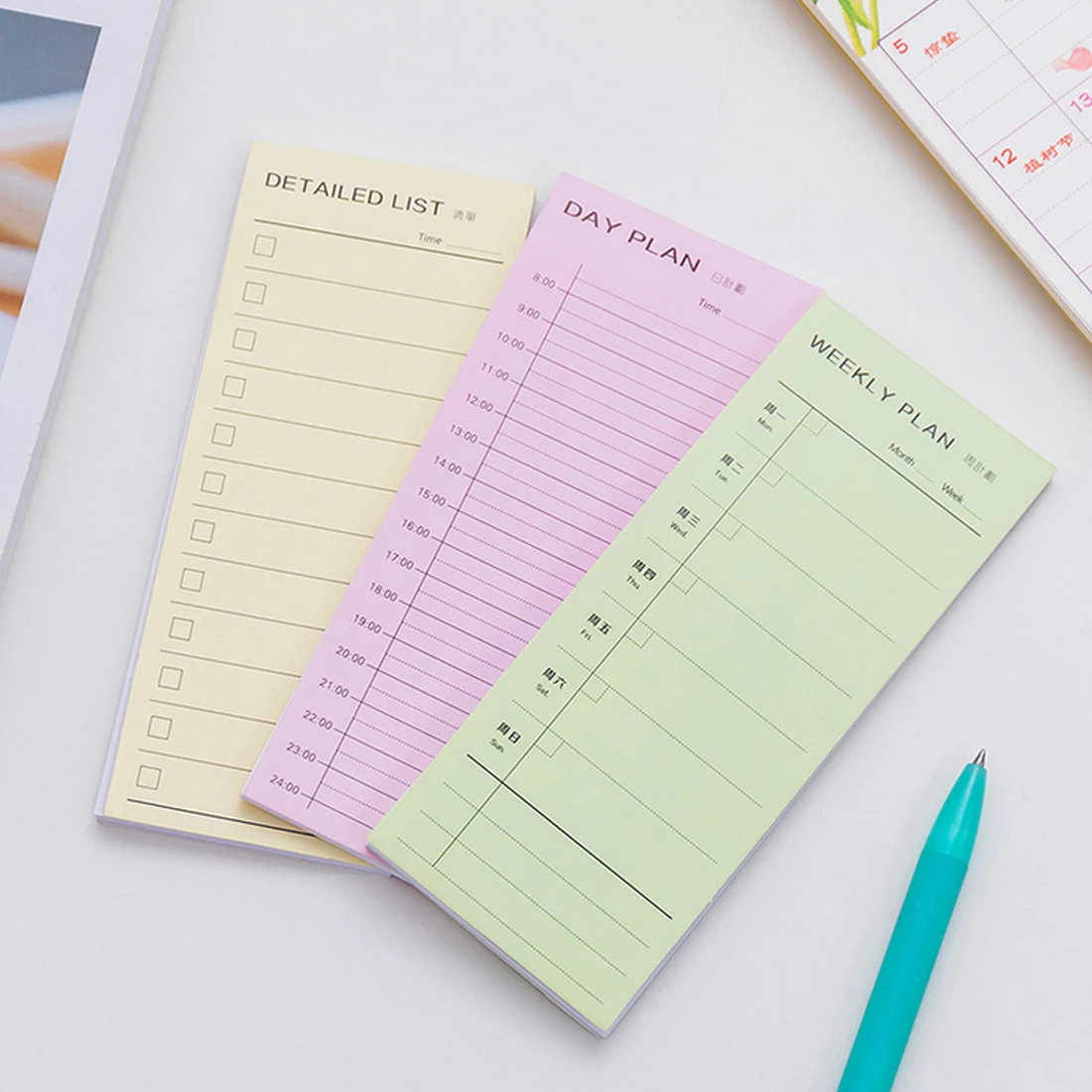 

FangNymph 30 Sheets Desk Weekly Daily Planner Cartoon Sticky Notes Stickers for Post It Paper Stationery List Office Supplies