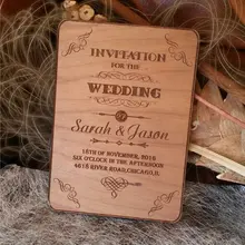 Свадебные приглашения в деревенском стиле(Индивидуальные свадебные приглашения/уникальные свадебные приглашения/деревянные свадебные приглашения/открытые свадебные приглашения